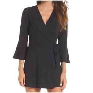 Lilly Pulitzer Karlie Black Knit Wrap Romper XS NWOT